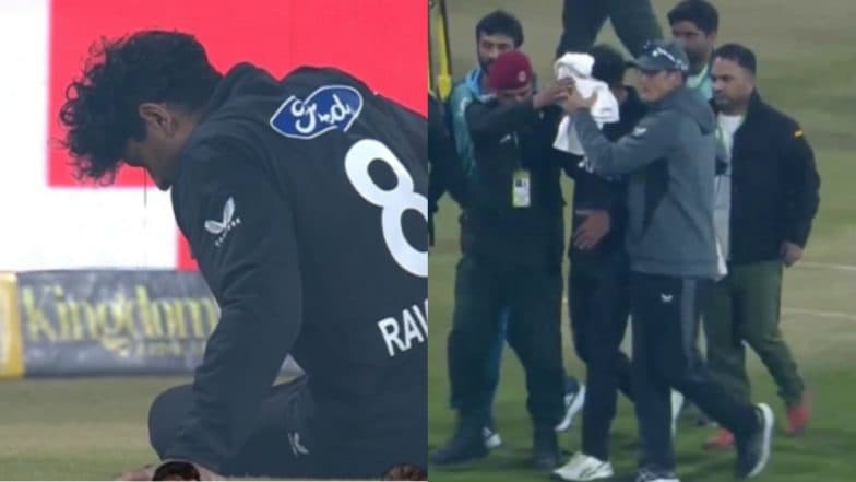 Rachin Ravindra Walks Off the Field After Ball Hits New Zealand Opener슬롯사이트s Face While Attempting a Catch During PAK vs NZ Tri Series 2025 1st ODI 2025 (Watch Video)
