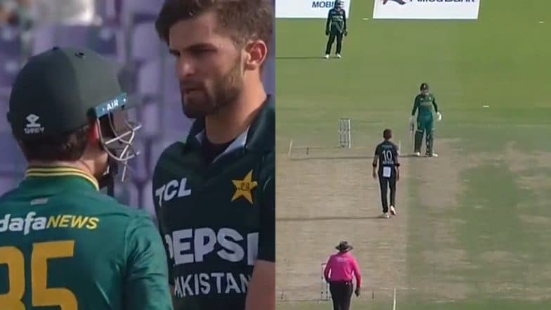 Shaheen Afridi, Matthew Breetzke Engage in Heated Argument During PAK vs SA Pakistan Tri-Series 2025 Match (Watch Video)