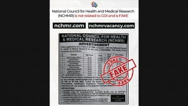 NCHMR Affiliated With Ministry of Health Recruiting for District Project Officer, Account Officer and Other Posts? PIB Fact Check Reveals Truth About Recruitment Notification Going Viral