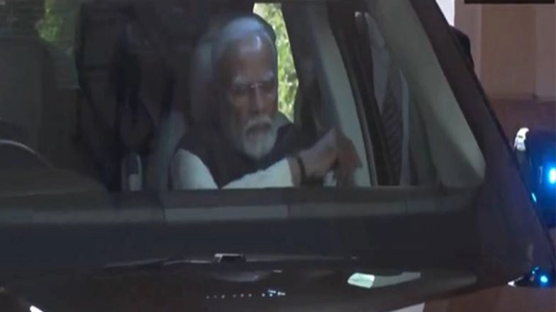 NDA Chief Ministers’ Meet: PM Narendra Modi Arrives for Meeting in Delhi After Rekha Gupta Sworn In As CM (Watch Video)
