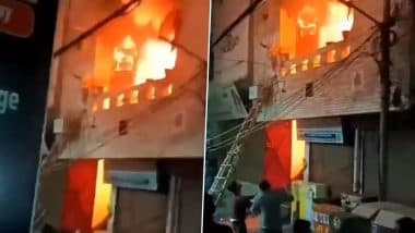 Delhi Fire Video: 6 Jump From Second Floor To Escape House Fire in Nangloi's Janata Market Area, Terrifying Clip Surfaces