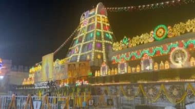 Ratha Saptami 2025: Tirumala Radiates With Light, Floral Decor as City Gears Up for Grand 'Ratha Saptami' Celebrations at Sri Venkateswara Swamy Temple in Andhra Pradesh's Tirupati