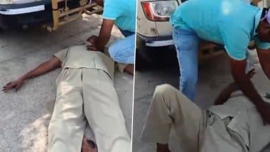 'True Guardians of Society!': Andhra Pradesh Police Save Life After RTC Driver Suffers Sudden Cardiac Arrest Near Old Bus Stand in Nandigama, Video Surfaces