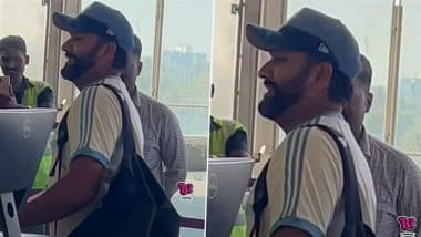 Rohit Sharma Gives Playful Smile to Security Staff at Mumbai Airport When Asked to Remove his Glasses As Team India Leaves for Champions Trophy 2024, Video Goes Viral