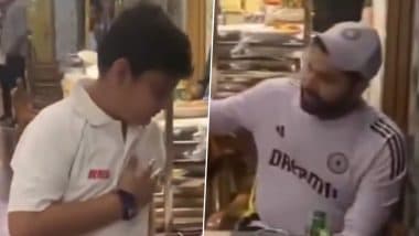 Rohit Sharma Signs Autograph for Young Fan, Team India Captain Shows Nice Gesture By Engaging in Friendly Conversation With Him Alongside Rishabh Pant and Other Cricketers (Watch Video)