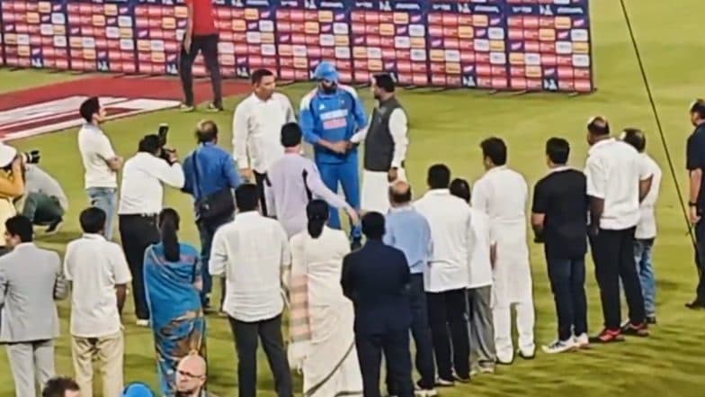 Rohit Sharma Hilariously Raises Odisha CM Mohan Charan Majhi's Hand To Celebrate India's Victory in IND vs ENG 2nd ODI 2025 (Watch Video)