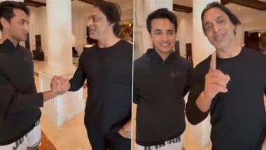 Shoaib Akhtar Meets Abhishek Sharma in Dubai Ahead of IND vs PAK ICC Champions Trophy 2025, Ex-Pakistan Cricketer Lauds Indian Youngster (Watch Video)