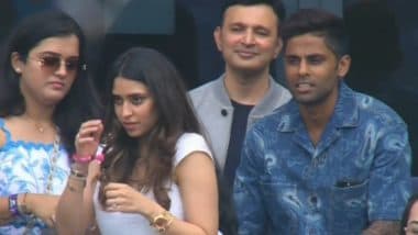 Suryakumar Yadav, Wife Devisha and Ritika Sajdeh Spotted Watching IND vs PAK ICC Champions Trophy 2025 Match in Dubai (See Pics)