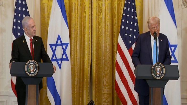 US Will Take Over Gaza Strip, Provide Jobs and Housing, Says Donald Trump as Israeli PM Benjamin Netanyahu Listens (Watch Video)