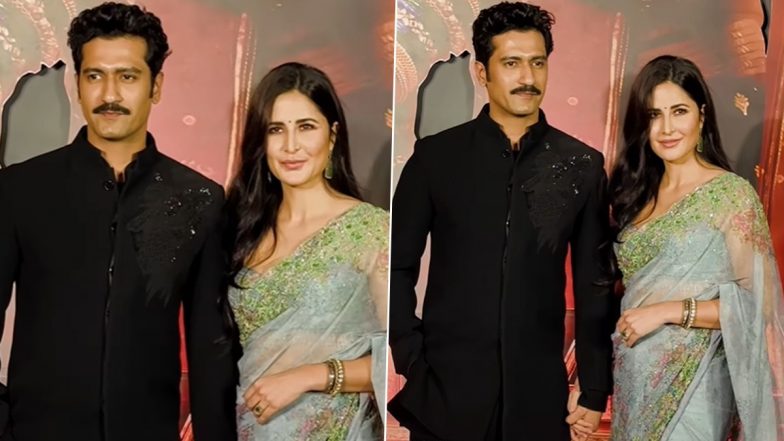 ‘Chhaava’ Screening: Vicky Kaushal and Katrina Kaif Dazzle on the Red Carpet in Elegant Ethnic Looks (Watch Video)