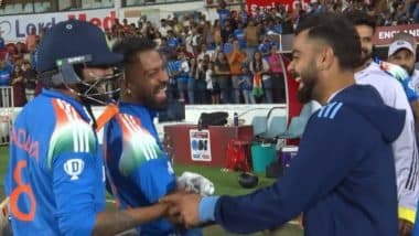 Virat Kohli Engages in Fun Exchange With Hardik Pandya and Ravindra Jadeja After IND vs ENG 1st ODI 2025 (Watch Video)