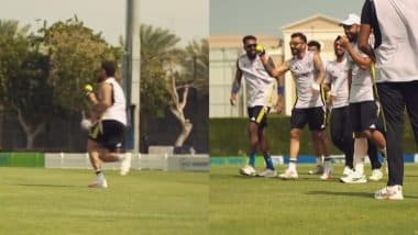 Virat Kohli Takes Magnificent One-Handed Catch During India's Training Session, Men in Blue Grind Hard Ahead of ICC Champions Trophy 2025 (Watch Video)