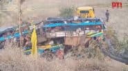 Gujarat Road Accident: 5 Killed, 35 Injured As Private Bus Carrying Pilgrims Falls Into Deep Gorge in Dang District (Watch Videos)