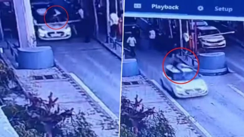 Driver Crashes Car Through Toll Plaza Barrier, Drags Employee on Bonnet for 1 Km