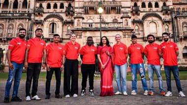 Maharani of Vadodara Radhikaraje Gaekwad Supports Gujarat Giants Ahead of WPL 2025 Home Debut; Team Captain Ashleigh Gardner Presents Her With Special Jersey