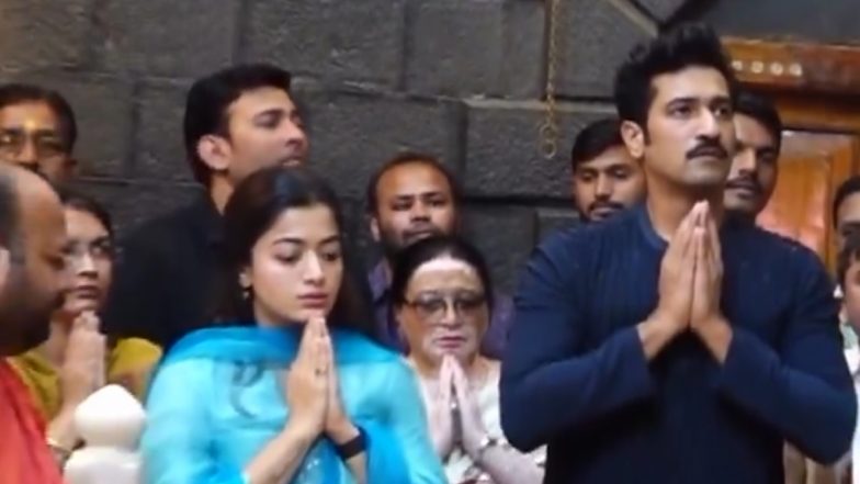 ‘Chhaava’: Vicky Kaushal and Rashmika Mandanna Visit Shirdi Sai Baba Temple To Seek Divine Blessings Ahead of Their Film’s Release (Watch Video)
