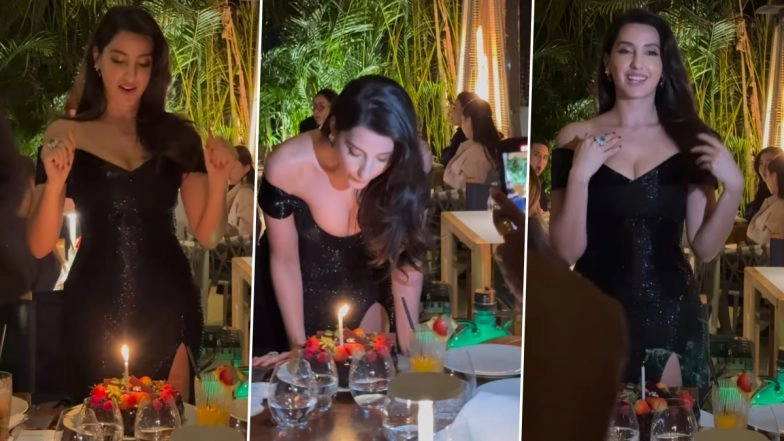 Nora Fatehi Birthday: Actress Stuns in Shimmery Dress as She Celebrates with Cake and Dance!