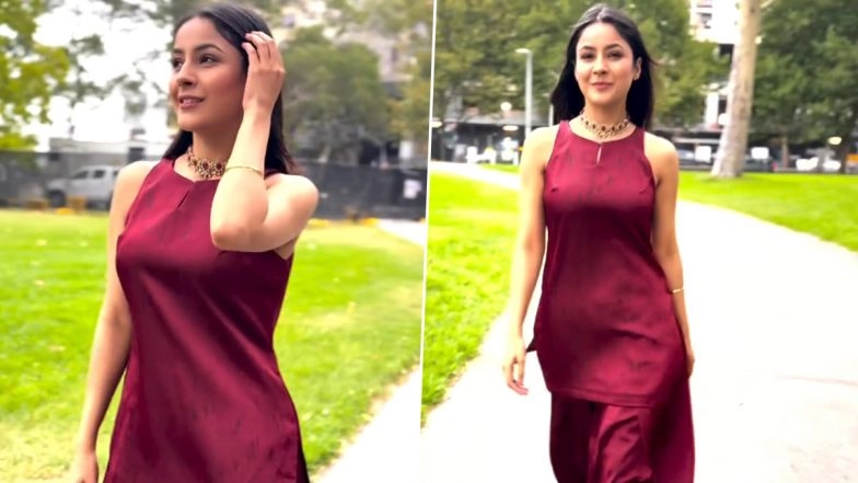 Shehnaaz Gill Looks Gorg in 'Maroon' Suit, Drops Stunning Video on Instagram – WATCH