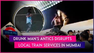 Mumbai: Drunk Man Climbs on Top of Local Train, Walks Dangerously Close to High-Tension Wire; Harbour Line Services Disrupted