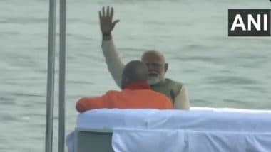 PM Narendra Modi Arrives at Maha Kumbh Mela in Prayagraj, Set To Take Holy Dip at Sangam (Watch Video)