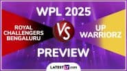 RCB-W vs UPW-W WPL 2025 Preview: Likely Playing XIs, Key Battles, H2H and More About Royal Challengers Bengaluru vs UP Warriorz Women's Premier League Match in Bengaluru