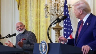 ‘MAGA + MIGA = MEGA Partnership for Prosperity’: PM Modi Leaves for India After Concluding ‘Very Substantive’ US Visit, Shares Pics of His Meeting With Donald Trump