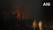 Ghaziabad Fire: Over 60 LPG Gas Cylinders Loaded in Truck Explode in Uttar Pradesh; 4 Furniture Shops Charred, No Casualties Reported (Watch Videos)