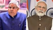 Jagdeep Dhankhar Health Update: Vice-President Admitted to AIIMS After Complaining of Chest Pain, Condition Stable; PM Narendra Modi Wishes Speedy Recovery