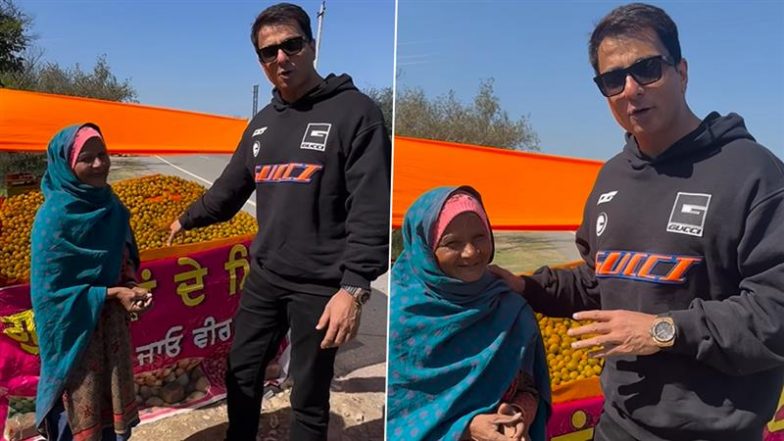 Sonu Sood Turns Real-Life Samaritan Again: ‘Fateh’ Star Raises Awareness for Elderly Fruit-Seller’s Struggles, Appeals to Her Family To Visit Her (Watch Video)