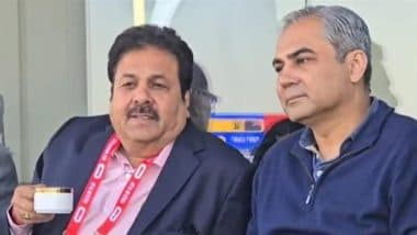 SA vs NZ ICC Champions Trophy 2025: Rajeev Shukla Watches Semifinal in Lahore with Mohsin Naqvi (Watch Video