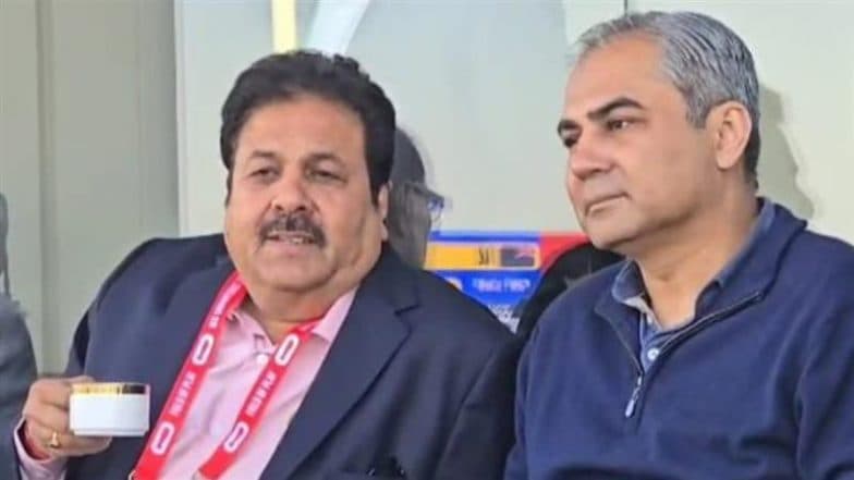 South Africa vs New Zealand ICC Champions Trophy 2025: BCCI Vice President Rajeev Shukla Watches Semifinal in Lahore with PCB Chairman Mohsin Naqvi (Watch Video)