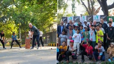 New Zealand Prime Minister Christopher Luxon Plays Cricket With Children Alongside Former Team India Captain Kapil Dev, Ex-Black Caps Skipper Ross Taylor, and Kiwi Spinner Ajaz Patel in New Delhi (See Pictures)