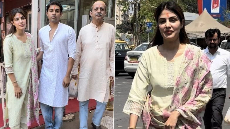 Rhea Chakraborty Visits Siddhivinayak Temple After CBI's Clean Chit in Sushant Singh Rajput Death Case (See Pics and Video)