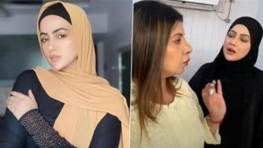 ‘She’s Hindu, Respect Her!’: Netizens Slam Sana Khan for Asking Sambhavna Seth To Wear Burqa and Dupatta for Her Podcast (Watch Video)