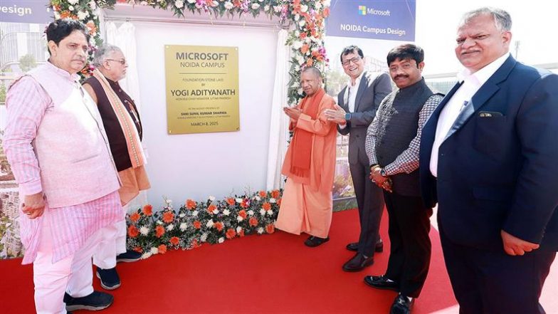 UP CM Yogi Adityanath Attends Groundbreaking Ceremony of Microsoft’s India Development Centre in Noida