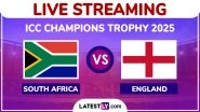 South Africa vs England Free Live Streaming Online, ICC Champions Trophy 2025: How To Watch SA vs ENG CT Cricket Match Live Telecast on TV?