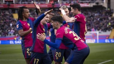 FC Barcelona 4–0 Real Sociedad, La Liga 2024–25: Barca Reclaim Top Position With Four Goal Win Over Ten-Man Erreala (Watch Goal Video Highlights)