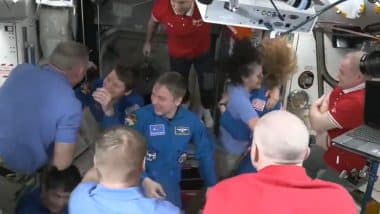 Sunita Williams Return to Earth Soon: SpaceX Crew-10 Enters ISS and Joins With Expedition 72 Crew Members (Watch Video)