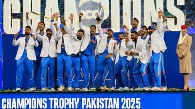 Rohit Sharma Shares Pic of Celebrating India's Epic ICC Champions Trophy 2025 Title Win With Teammates (See Instagram Post)