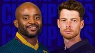 South Africa vs New Zealand ICC Champions Trophy 2025 Toss Report & Playing XI: Mitchell Santner Decides to Bat First; Black Caps Field Unchanged XI While Temba Bavuma Returns For Proteas