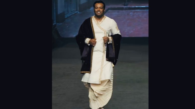 Leander Paes Turns Showstopper for Fashion Designer Abhishek Roy at FDCI X Lakmé Fashion Week 2025