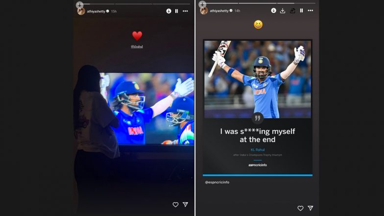Athiya Shetty Celebrates Husband KL Rahul’s Match-Winning Performance in ICC Champions Trophy 2025 Final, Flaunts Baby Bump in Heartfelt Insta Post