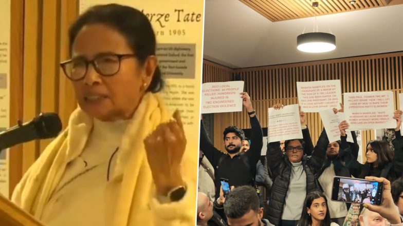 CM Mamata Banerjee Heckled by Group of Protesting Students During Speech at Oxford University Event