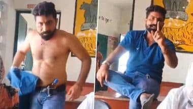 Meerut: Drunk Man Storms Primary School, Strips Partially Before Forcing Girl Students Out and Threatening Female Teachers in UP; Arrested After Video Goes Viral