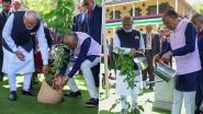 Ek Ped Maa Ke Naam Initiative: PM Narendra Modi, Mauritius Counterpart Naveen Ramgoolam Jointly Plant Sapling (See Pics)