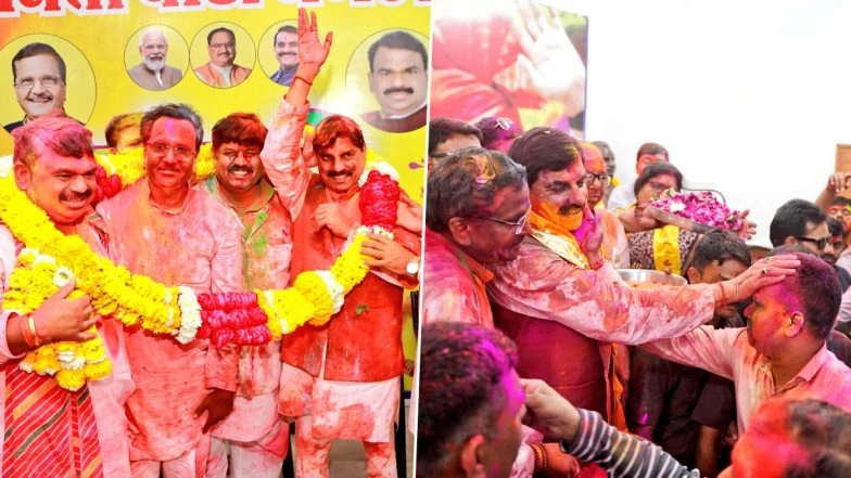 Madhya Pradesh CM Mohan Yadav Celebrates Holi at His Residence