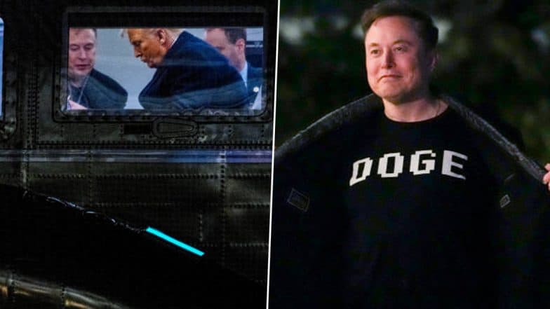 Elon Musk Flies With US President Donald Trump Onboard Air Force One and Marine One, Videos Surface