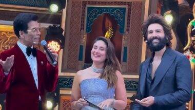 IIFA 2025: Karan Johar, Kartik Aaryan Engage in Epic Face-Off During IIFA Awards Ceremony (Watch Video)