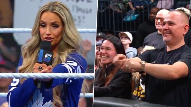 ‘Your Dad Had A Poster Of Me On His Wall’: Trish Stratus References Family in Crowd While Talking About Generational Impact She Has During WWE Friday Night Smackdown Episode (Watch Video)