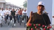 Union Sports Minister Mansukh Mandaviya Leads Over 500 Riders During ‘Fit India Sundays on Cycle’ in Lucknow (Watch Video)